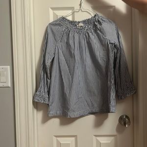 J.Crew Long Sleeve Shirt, Girl 16, Blue and White Stripe